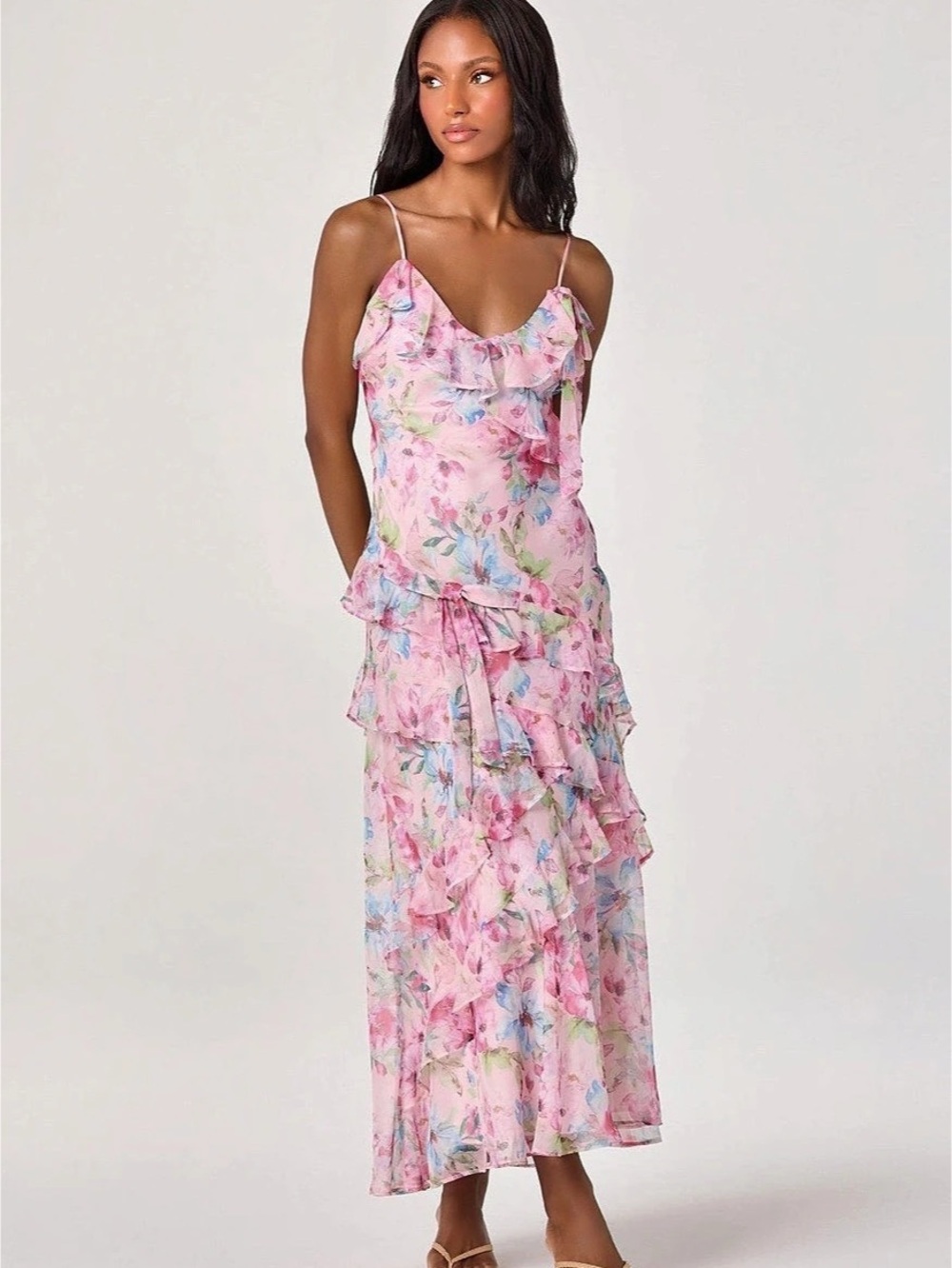 ASTR the Label Amiya Chiffon Maxi Dress